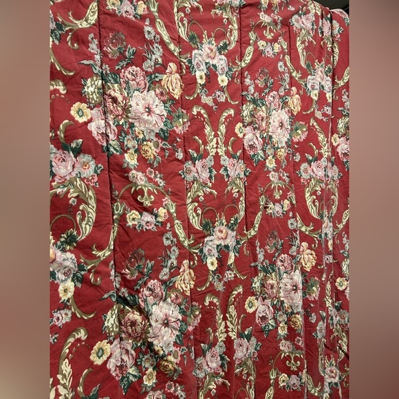 VTG Ralph Lauren Danielle Marseilles Comforter Twin Red Floral Cabin Barncore - Picture 5 of 10